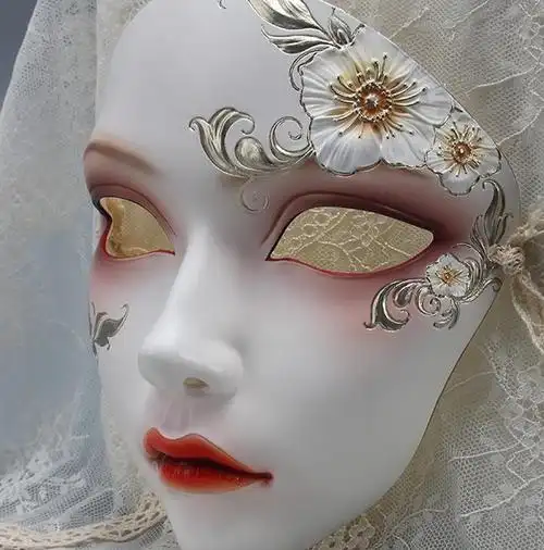 面具古风中国风全脸汉服古装女头套舞会可爱面罩蒙面动漫晚会