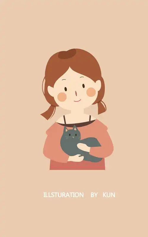 [扁平风插画练习]卡通女生x2