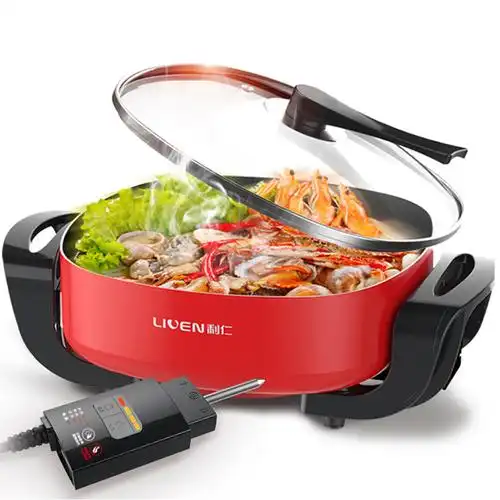 利仁家用多功能电火锅电热锅电炒锅电煮锅不粘锅涮火锅40fh