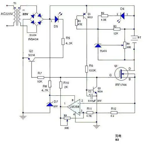 12v锂电池充电器电路图