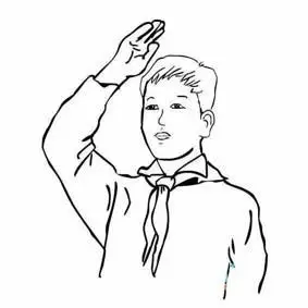 简笔画少先队员一男一女敬礼