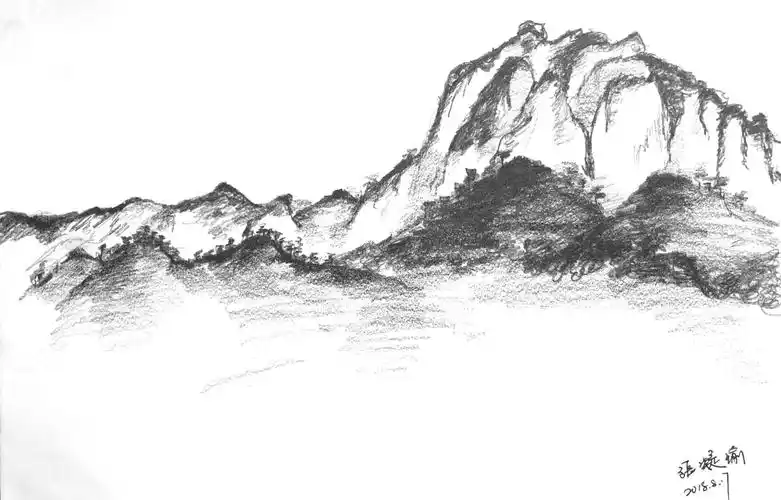 三元堂画室太行山风景速写素描写生作品集2