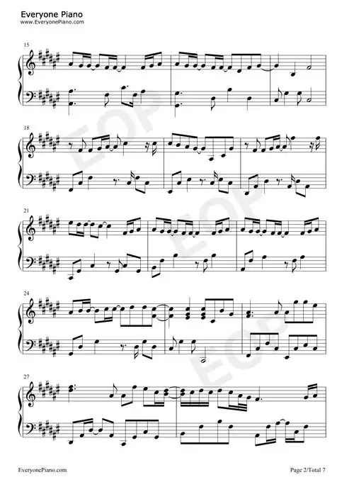 如果雨之后-周兴哲五线谱预览2-钢琴谱文件(五线谱,双手简谱,数字谱