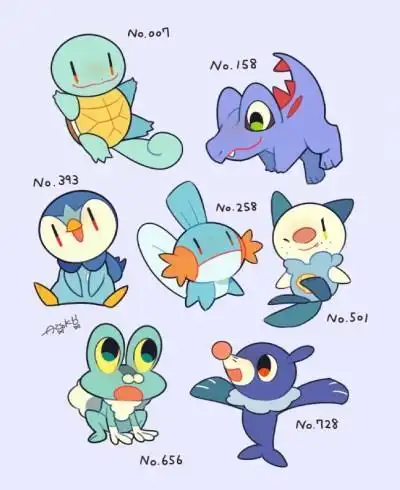 神奇宝贝水旱鱼的简笔画步骤