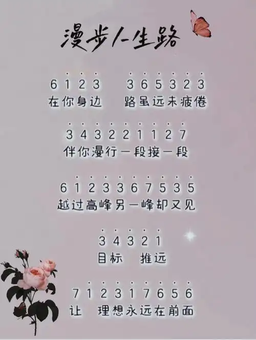 漫步人生路卡林巴拇指琴简谱流行曲