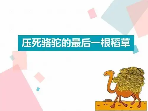压死骆驼的最后一根稻草是什么意思