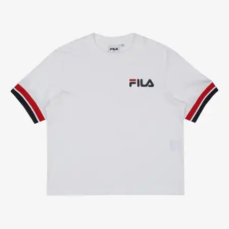 fila斐乐短袖女士小logo字母t恤 白色/owh 95
