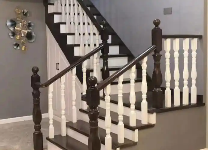 实木楼梯扶手简约现代立柱阁楼围栏别墅室内外家用防护栏杆#楼梯扶手