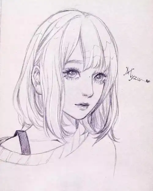 一波素描动漫美女又强势来袭,吹爆!打call!