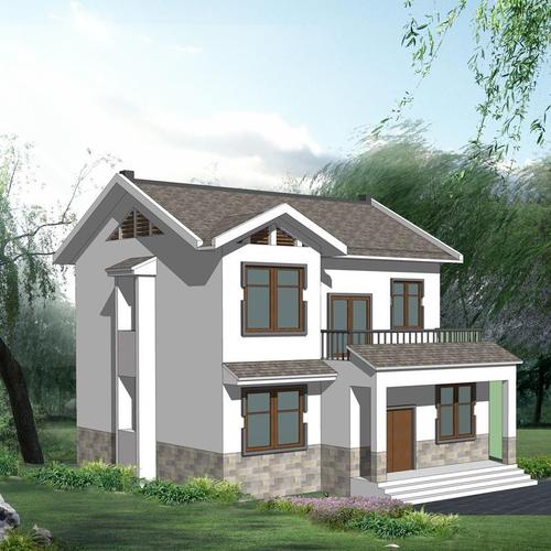 259新农村自建房屋两二层徽派乡村小别墅设计图施工效果图纸120平