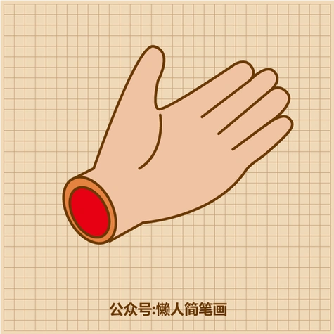 儿童简笔画小手彩色