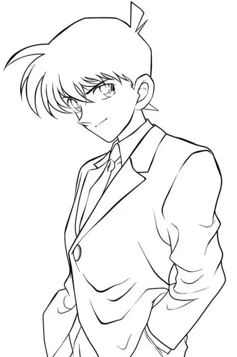 工藤新一简笔画 - 简单简笔画