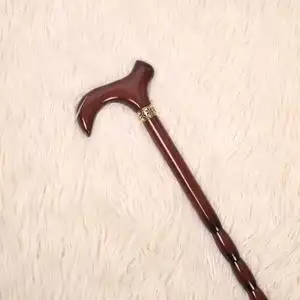 高档拐杖红木f鸡翅防质木滑手杖头木龙头拐棍木实老年人用礼品奢