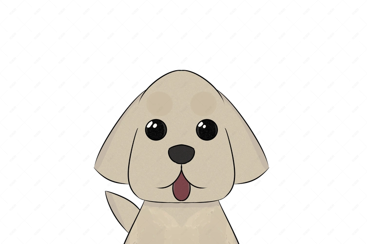 可爱手绘小动物狗狗摆件【免抠元素png】-90设计网