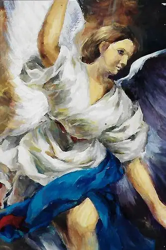 天使加百列,据波隆涅稿再绘.