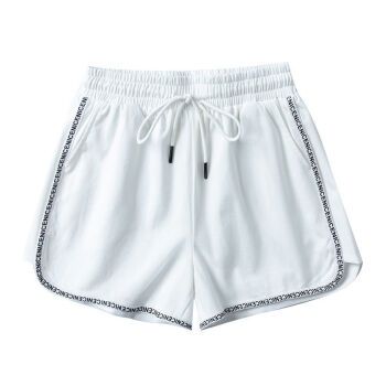 白色运动短裤女夏宽松2022夏季高腰休闲裤热裤薄款阔腿a字裤1747白色m