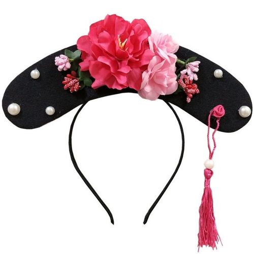 儿童成人格格帽子头饰宫廷宫女头箍古装头饰旗头清朝满族发箍表演