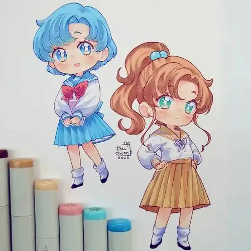 18岁小姐姐笔下q萌的二次元简笔人物q版动漫人物二次元萌系少女