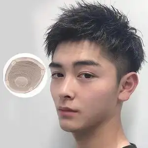 假发男短发韩版帅气锡纸烫泡面卷发隐形自然全真发前额头顶补发片