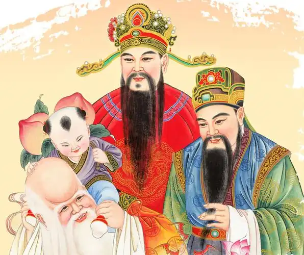 福禄寿三星挂画高照大厅中堂画书法客厅卷轴农村堂屋中堂对联对联款式