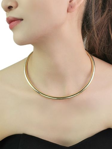 新品上市 欧美时尚简约气质项圈 重质感百搭大气项圈金色女士