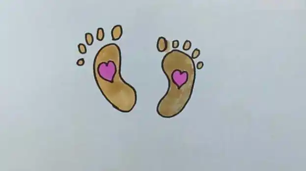 爸爸脚丫简笔画