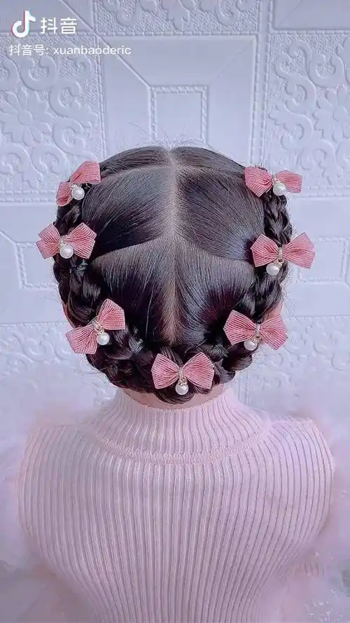 儿童编发教程 适合婚礼 小主持 生日的花环公主发型_婚礼_花环_生日