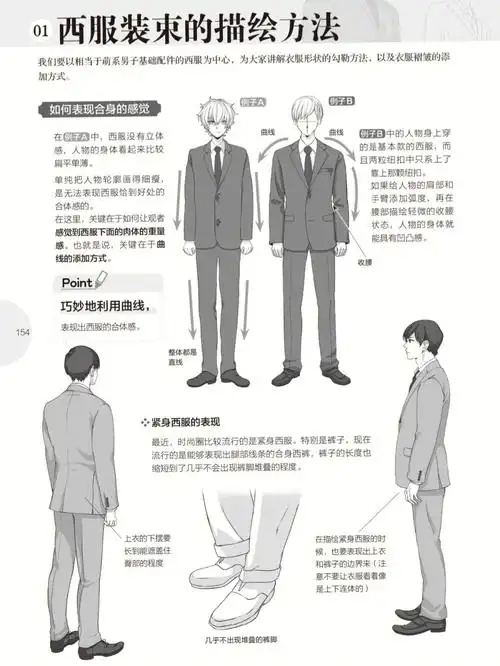绘画教程|男子西装的画法解析