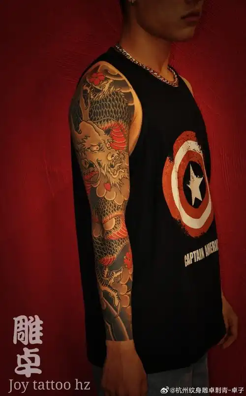 花臂龙#杭州纹身##杭州纹身##杭州纹身店##花臂##花臂龙##老传统花臂