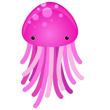 紫色渐变水母卡通