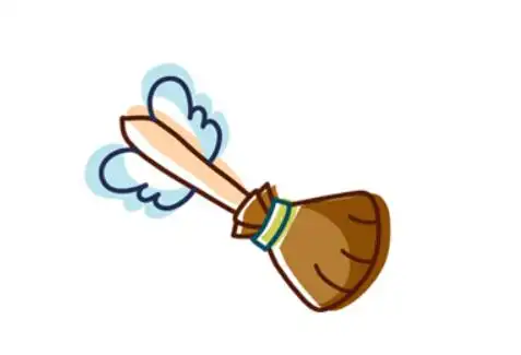 扫帚的简笔画法儿童画飞天扫帚