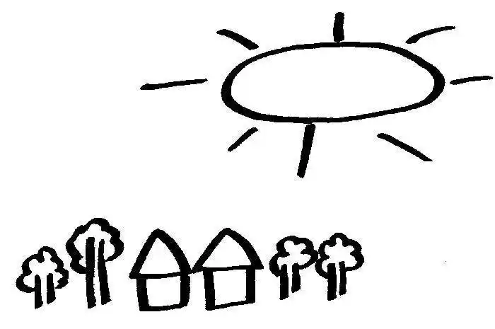 [风景简笔画大全] 幼儿园风景简笔画:日出