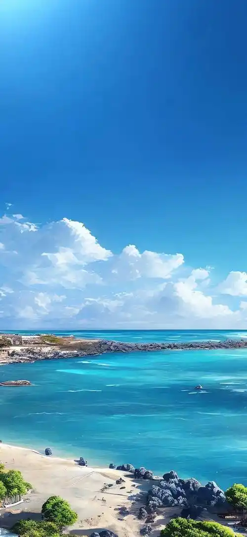 【碧海蓝天壁纸】祝您心情舒畅,顺心如意!_咒语_排版_师兄