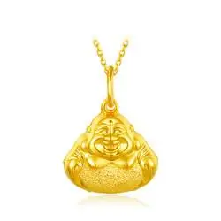 zlf周六福足金黄金吊坠女足金佛公笑佛弥勒佛挂件