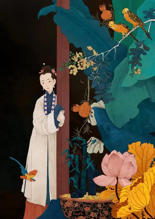 宫廷仕女/中国风插画习作
