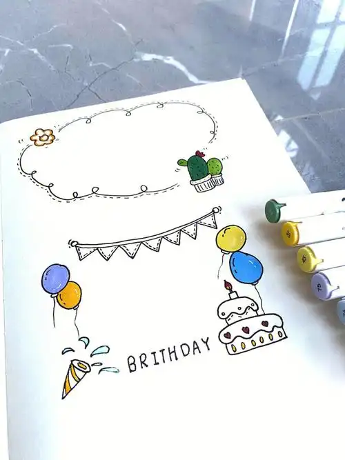 好看呢超简单又好看的手帐素材分享来啦[飞机r]#手帐排版  #手帐边框