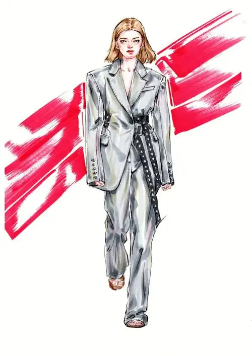 服装设计考研效果图西装