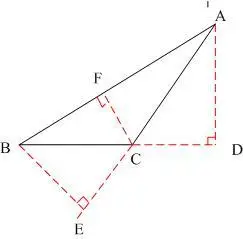 为什么钝角三角形边高要延长再画