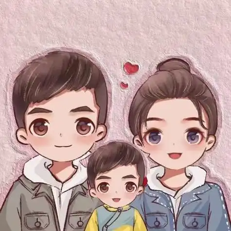 qq一家三口动漫亲子头像 动漫头像图片大全 -【爱个性】