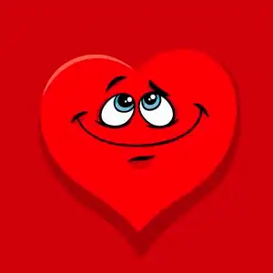 快乐的心在爱卡通插画照片