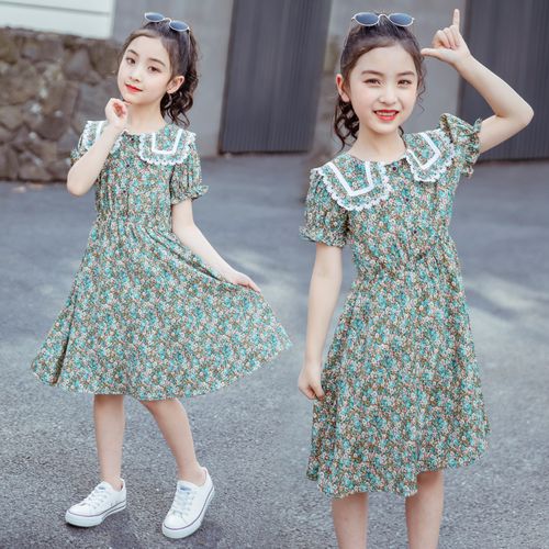 女童连衣裙2023新款6夏装雪纺7碎花裙十岁女孩夏季洋气8儿童裙子9
