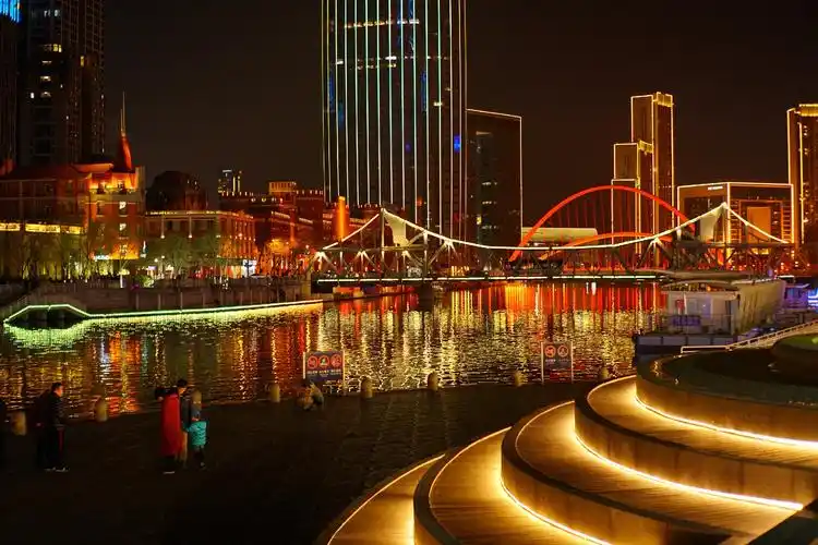 天津滨海湾夜景_夜景_poco摄影,风景,夜景,光影