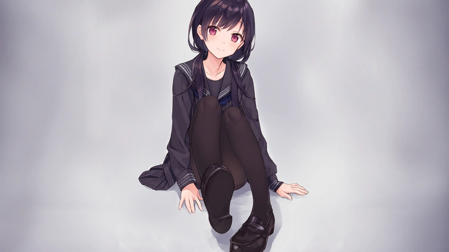 简约风二次元动漫美女高清宽屏桌面壁纸