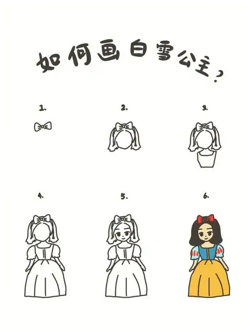 手绘教程如何画白雪公主