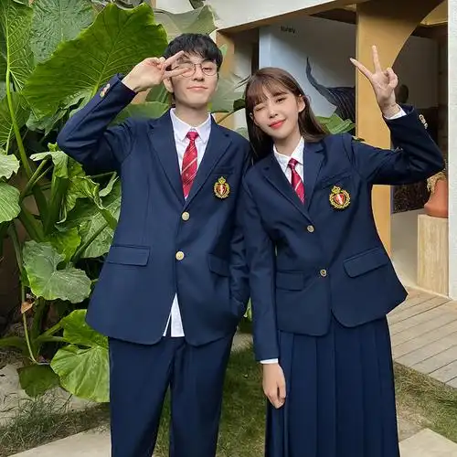 jk学院风校服英伦西装服套装中学生高中初中运动会毕业衬衫班服