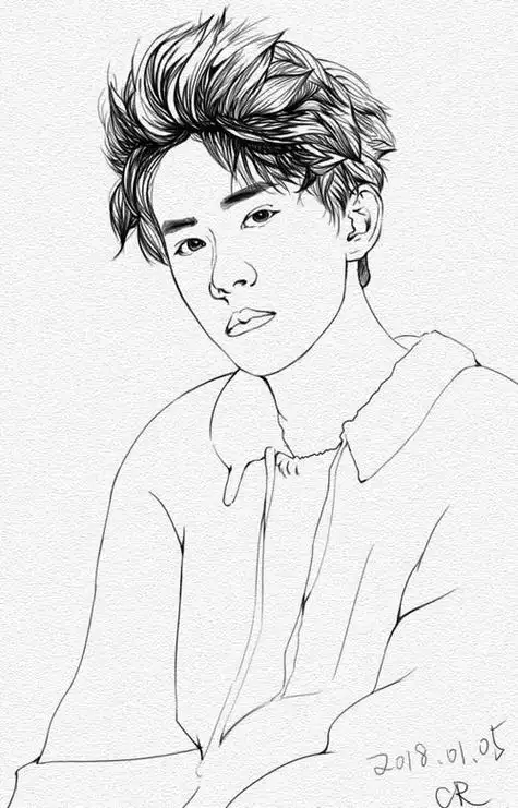 易烊千玺卡通简笔画