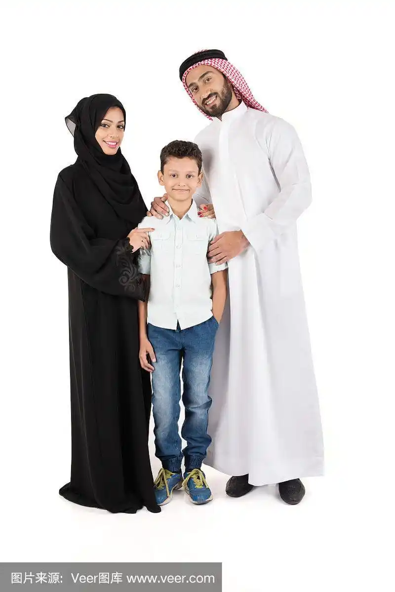 中东人,家庭,传统服装,沙特阿拉伯,垂直画幅