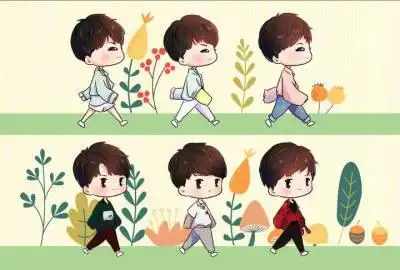 三小只卡通萌图简笔画6