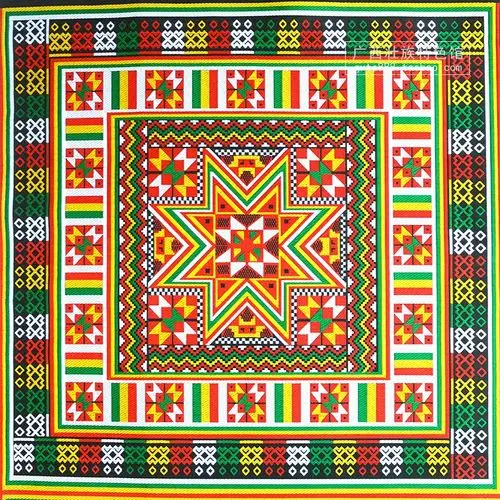 广西瑶族特色八角纹装 饰画 民宿酒店布料画 玄关客厅走廊过道挂画