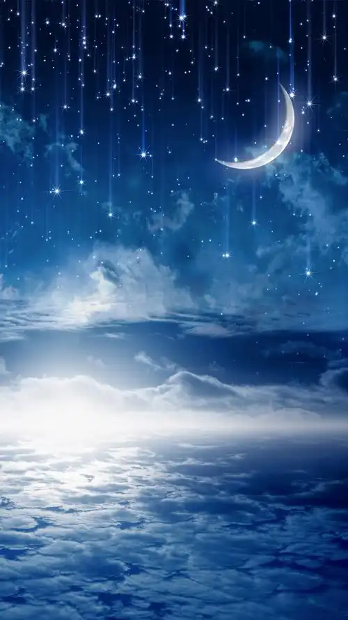 唯美星空月亮手机锁屏壁纸